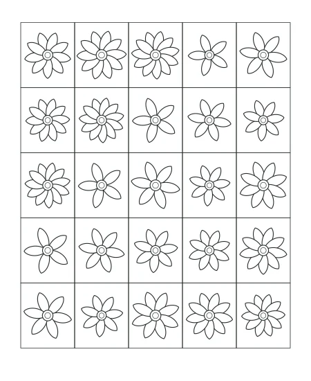 Soft Morning Garden Mosaic — uncolored garden mosaic drawing