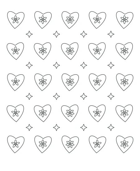 Soft Morning Heart Lace — uncolored heart lace drawing