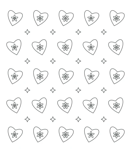 Soft Morning Heart Lace — uncolored heart lace drawing