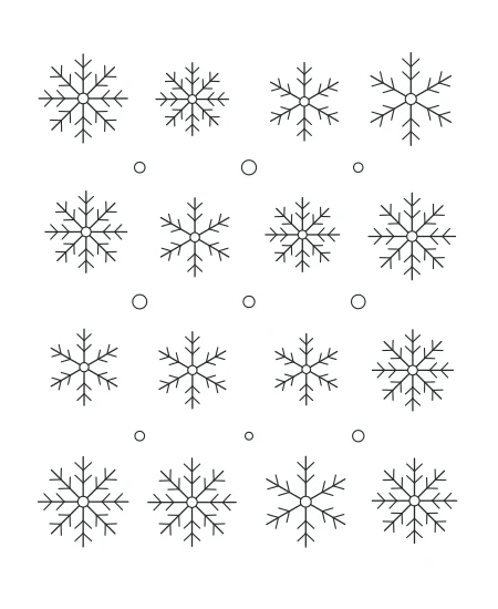 Soft Morning Snowflake Garden — uncolored snowflake garden drawing