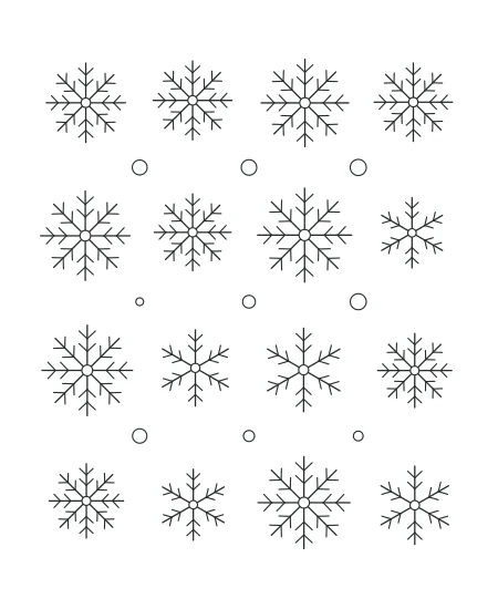 Soft Morning Snowflake Garden — uncolored snowflake garden drawing