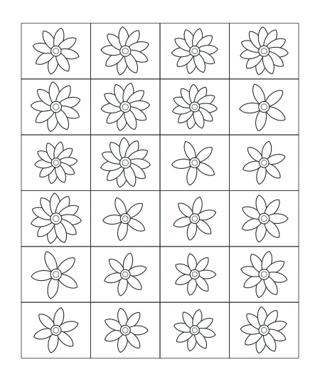 Sunday Garden Garden Mosaic — uncolored garden mosaic drawing