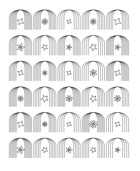 Sunlit Study Deco Arches — uncolored deco arches drawing