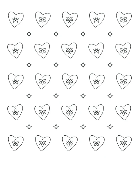 Sunlit Study Heart Lace — uncolored heart lace drawing