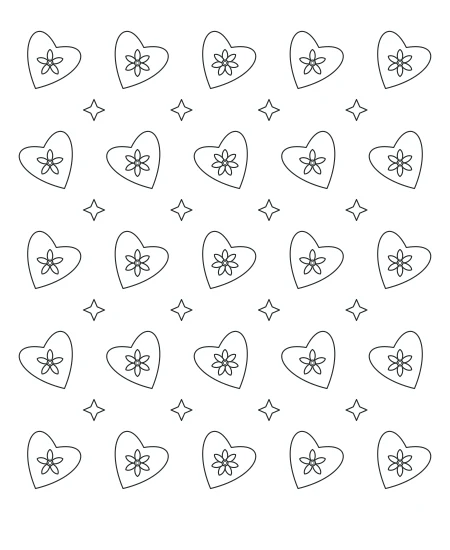 Sunlit Study Heart Lace — uncolored heart lace drawing