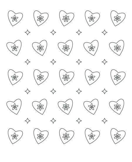 Sunlit Study Heart Lace — uncolored heart lace drawing