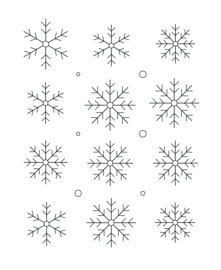 Sunlit Study Snowflake Garden — uncolored snowflake garden drawing