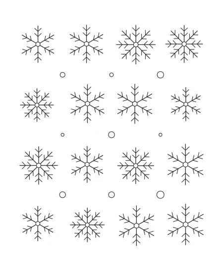 Sunlit Study Snowflake Garden — uncolored snowflake garden drawing