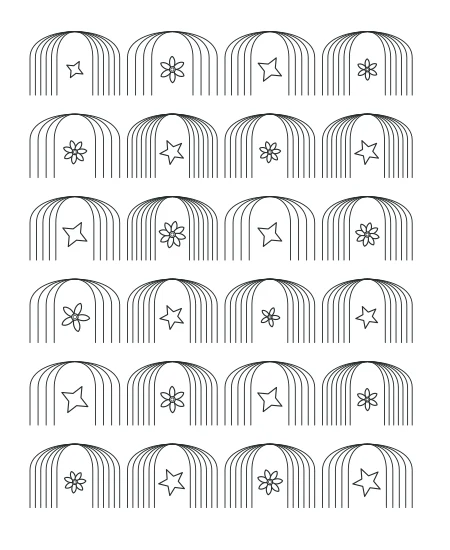 Twilight Petals Deco Arches — uncolored deco arches drawing