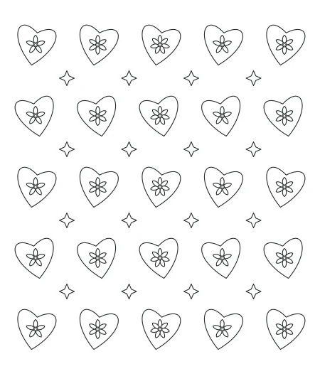 Twilight Petals Heart Lace — uncolored heart lace drawing