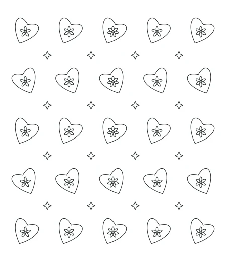 Twilight Petals Heart Lace — uncolored heart lace drawing