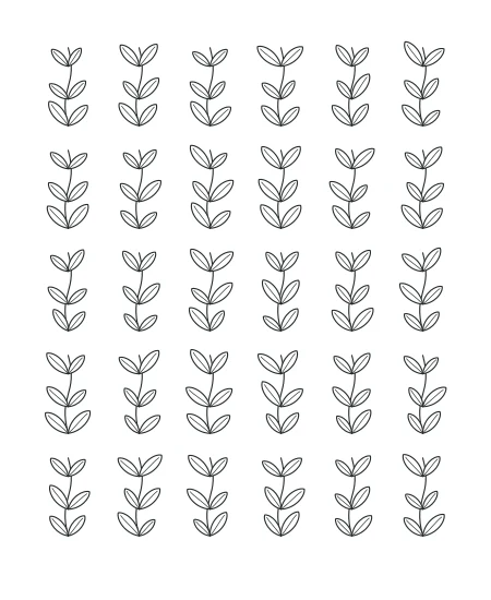 Leaf Tapestry black-and-white line drawing