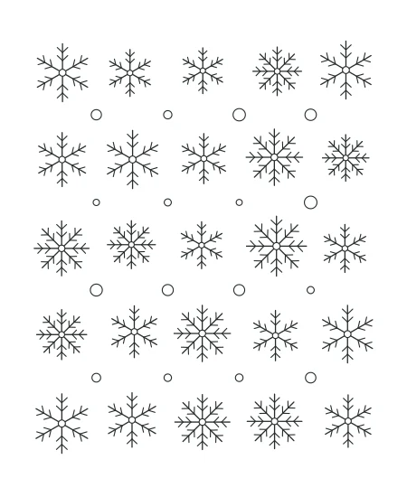 Twilight Petals Snowflake Garden — uncolored snowflake garden drawing
