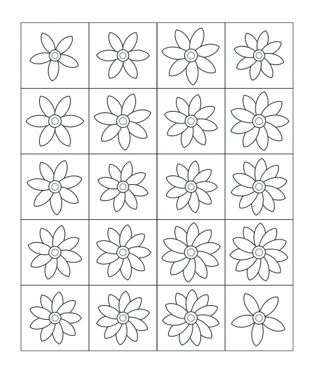 Willow Walk Garden Mosaic — uncolored garden mosaic drawing