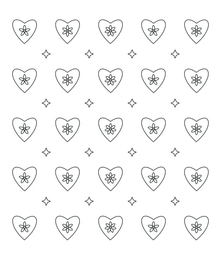 Willow Walk Heart Lace — uncolored heart lace drawing