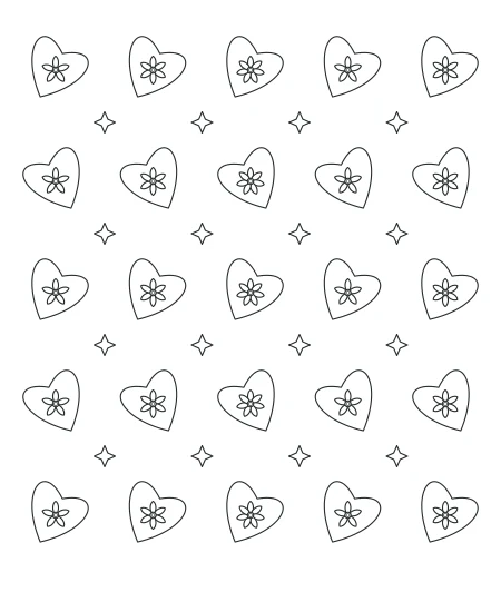 Willow Walk Heart Lace — uncolored heart lace drawing