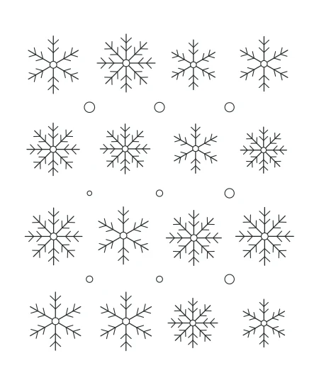 Willow Walk Snowflake Garden — uncolored snowflake garden drawing