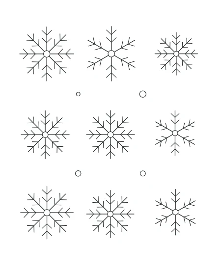 Willow Walk Snowflake Garden — uncolored snowflake garden drawing