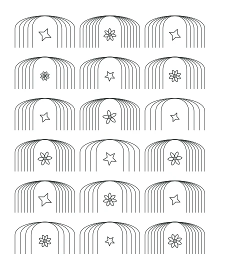Woodland Notes Deco Arches — uncolored deco arches drawing