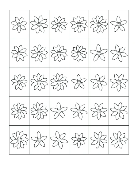 Woodland Notes Garden Mosaic — uncolored garden mosaic drawing