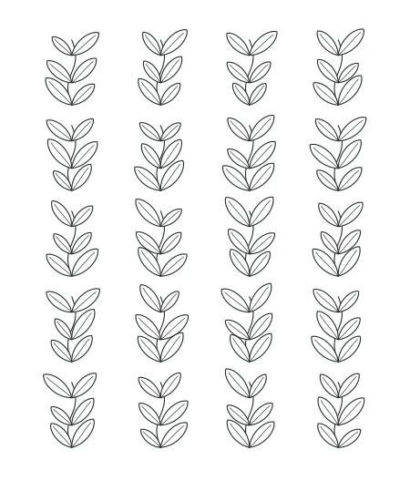 Woodland Notes Leaf Tapestry — uncolored leaf tapestry drawing
