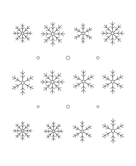 Woodland Notes Snowflake Garden — uncolored snowflake garden drawing
