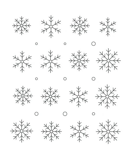 Woodland Notes Snowflake Garden — uncolored snowflake garden drawing